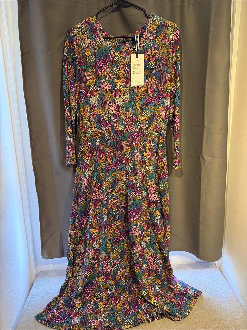 Joules Floral Maxi Dress in Purple, Teal & Pink